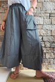 Arbi Gingham Pocket Culotte Pant Black